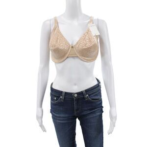 Le Mystère Womens Lace Detail Full Coverage Smoother Bra Beige Size 36DDD